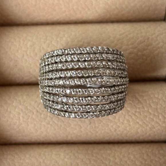 Multi-Row 925 Sterling Silver Ring - Picture 1 of 2